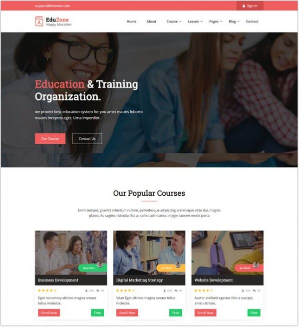 Online Course Website Templates Themes Templatefor