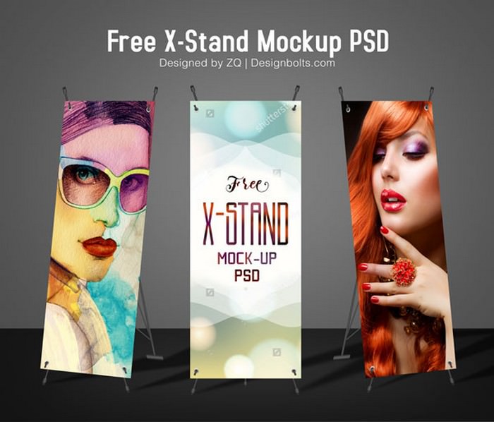 Free High Quality X-Stand Banner Mock-up PSD