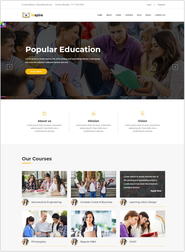 Education Learning Theme For Education Courses School HTML