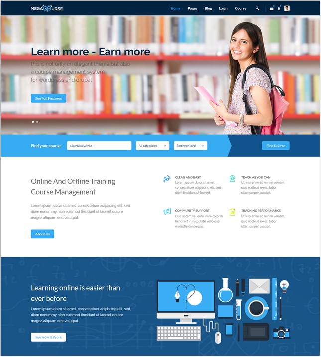 Learning and Courses HTML5 Template