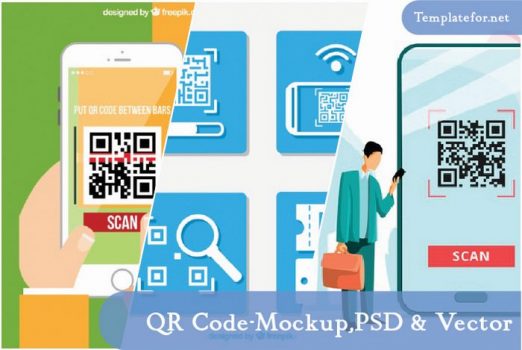 QR Code Mockup PSD