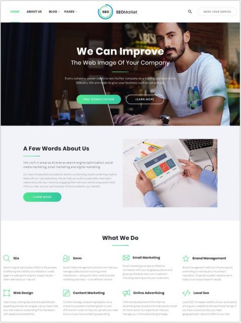 20+ Best SEO Agency Website Templates & Themes 2018 - Templatefor