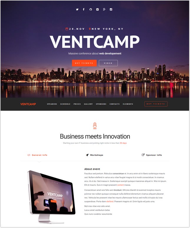 20+ Best Conference Website Templates & Themes 2018 Templatefor