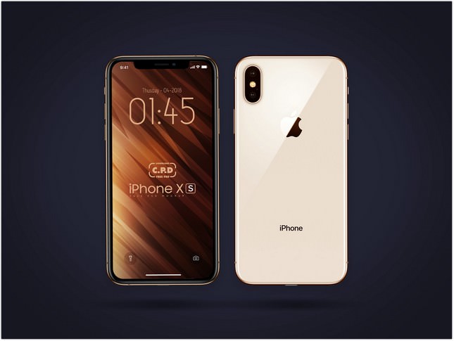iPhone Xs Front & Back Mockup Free Psd