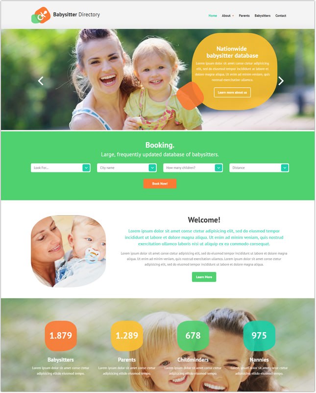 Babysitter Directory Website Template