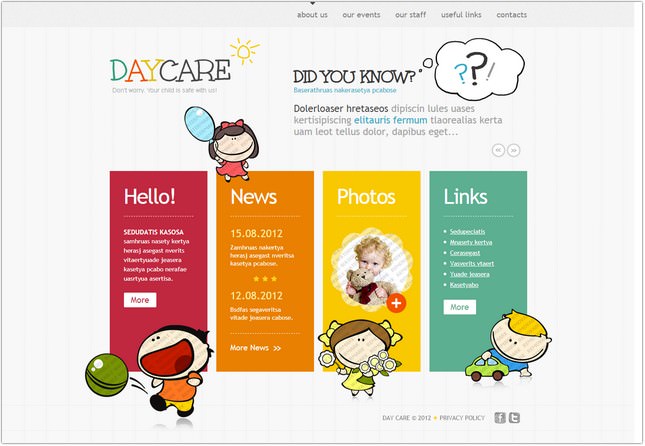Babysitter Website Template