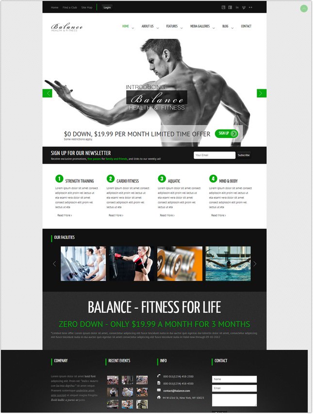 25+ Best Fitness Website Templates & Themes 2018 - Templatefor