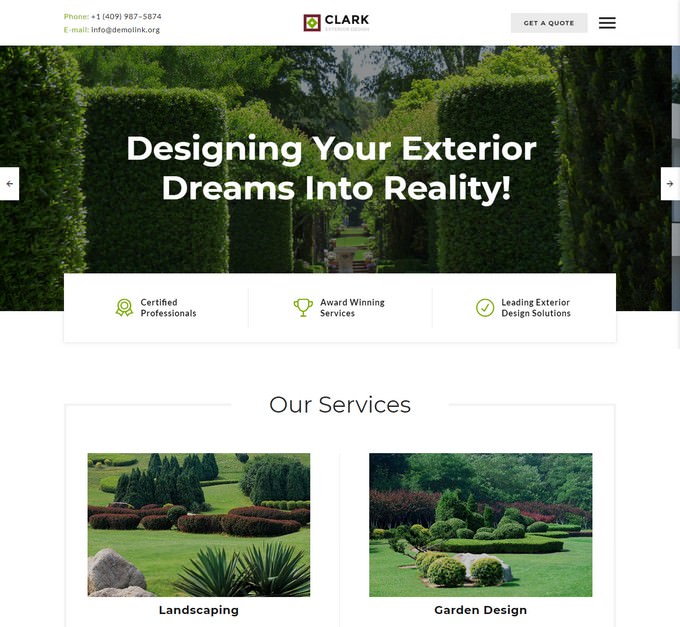 Clark Exterior Design Responsive Website Template
