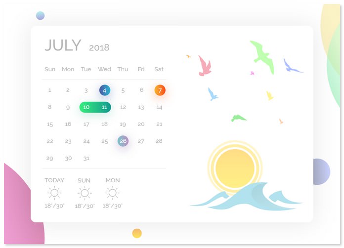 Daily UI - Day 038 - Calendar