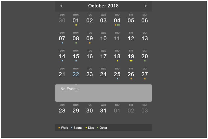 Event Calendar Widget