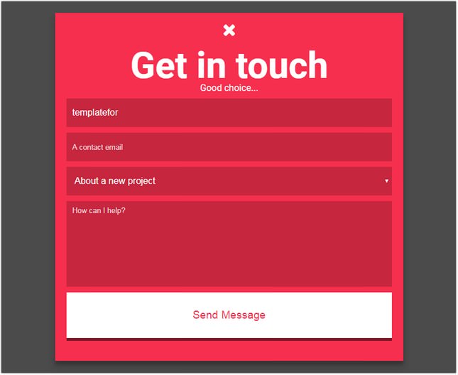 Expanding Contact Form