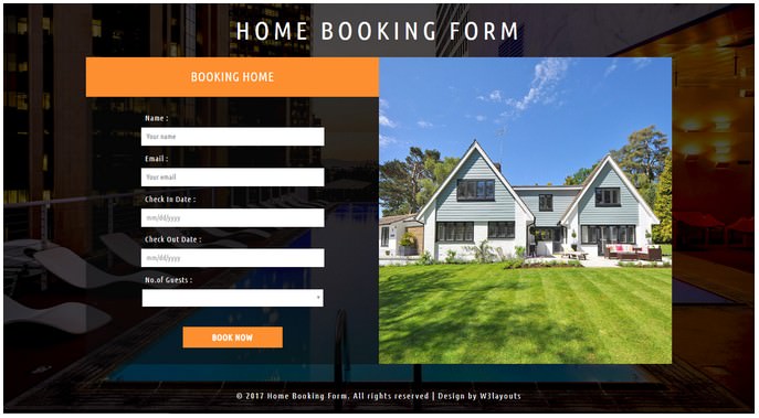 Home Booking Form Responsive Widget Template