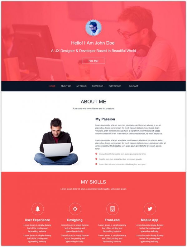 20+ Best Bootstrap Resume Templates For Online Cvs 2018 - Templatefor