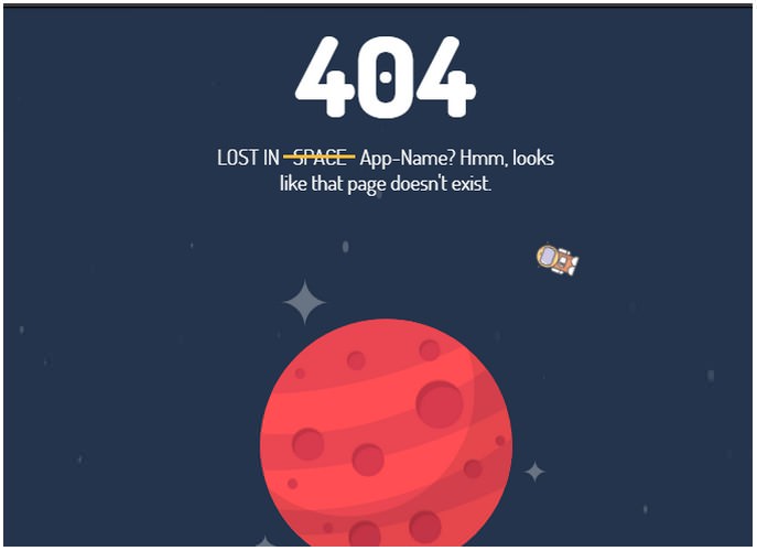 Lost in Space Error Page SVG/CSS Animation