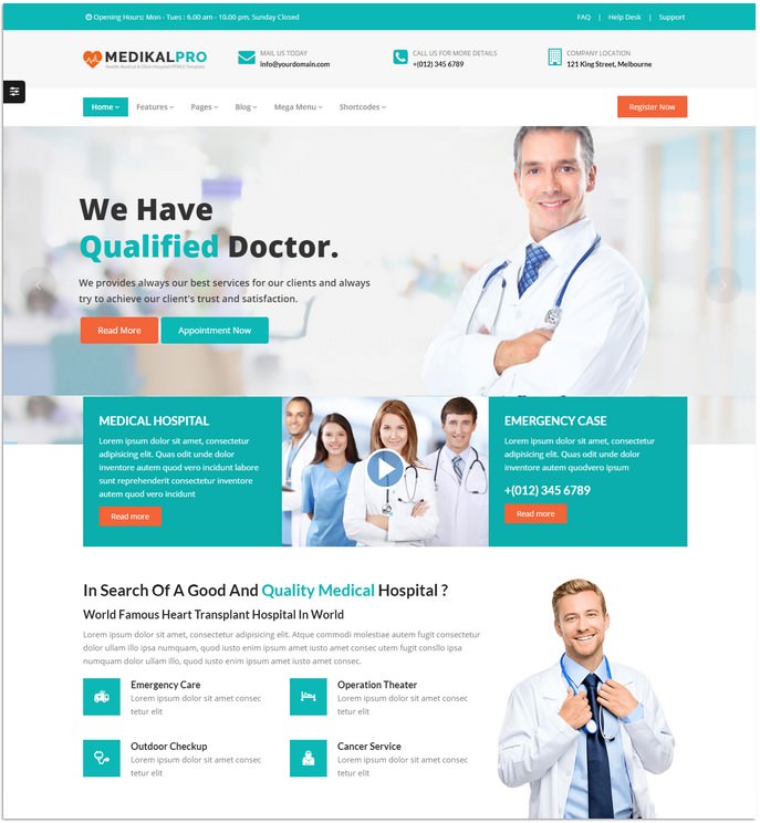 25+ Best Medical Clinic Website Templates & Themes 2018 | Templatefor