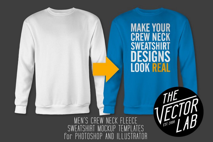 Men's Crew Neck Sweatshirt Templates