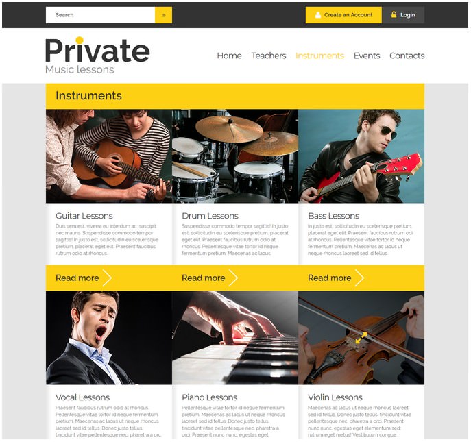 Music Education Website Template