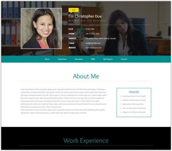 20+ Best Bootstrap Resume Templates For Online CVs 2018 - Templatefor