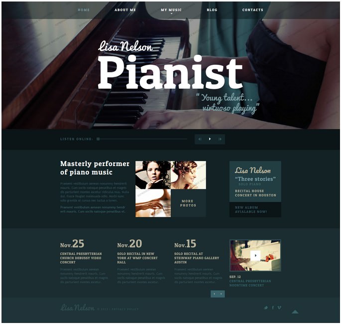 Pianist Responsive Website Template