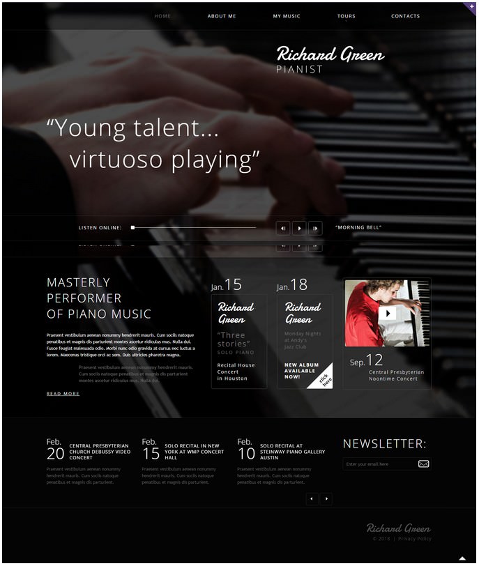 11 Best Piano Website Templates Themes 2018 Templatefor