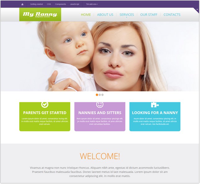 Responsive Babysitter Website Template