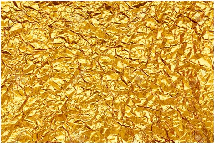 Shiny Yellow Leaf Gold Foil Texture Background