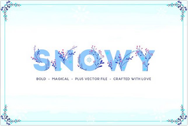 Snowy Floral Color Font