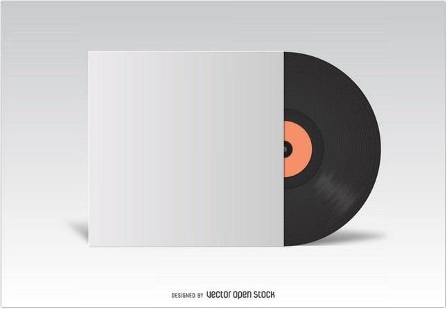 Vinyl Lp Cover White Mockup