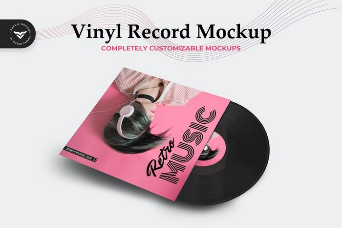 Vinyl Record Mockup Template # 2