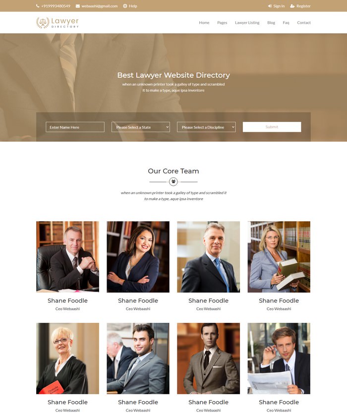 Aashi - Lawyers Listing and Law Firm HTML Template