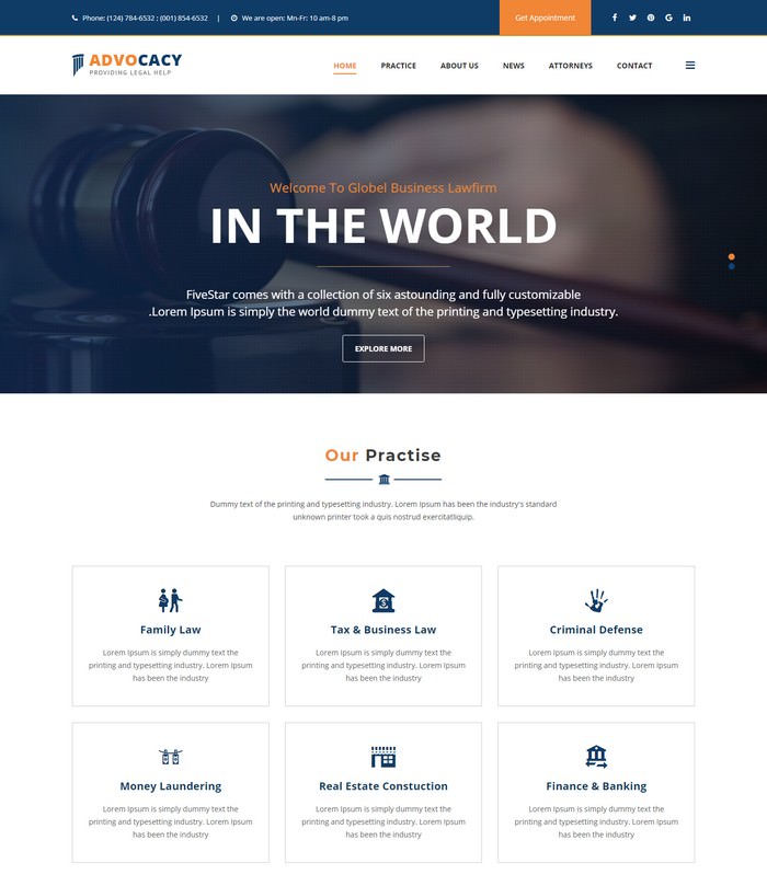 Advocacy - Legal Lawyer Law Firm Attorney Business HTML Template