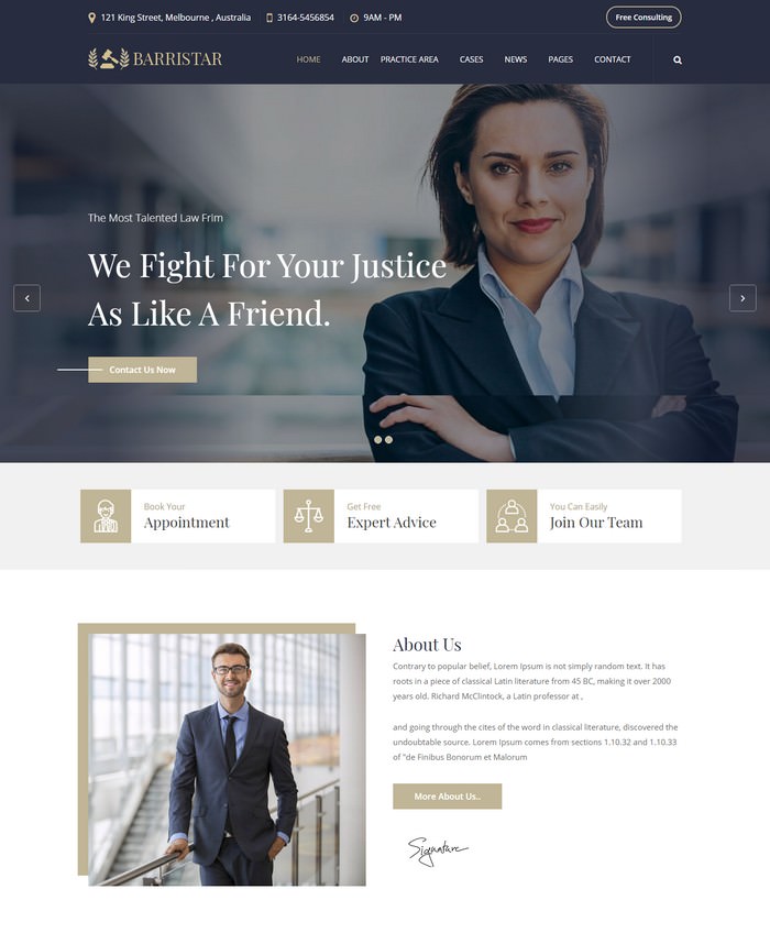 Barristar – Lawyers Attorneys and Law Firm HTML Template