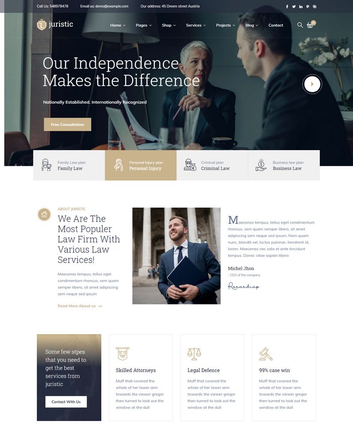 Juristic - Lawyers and Law Firm HTML Template