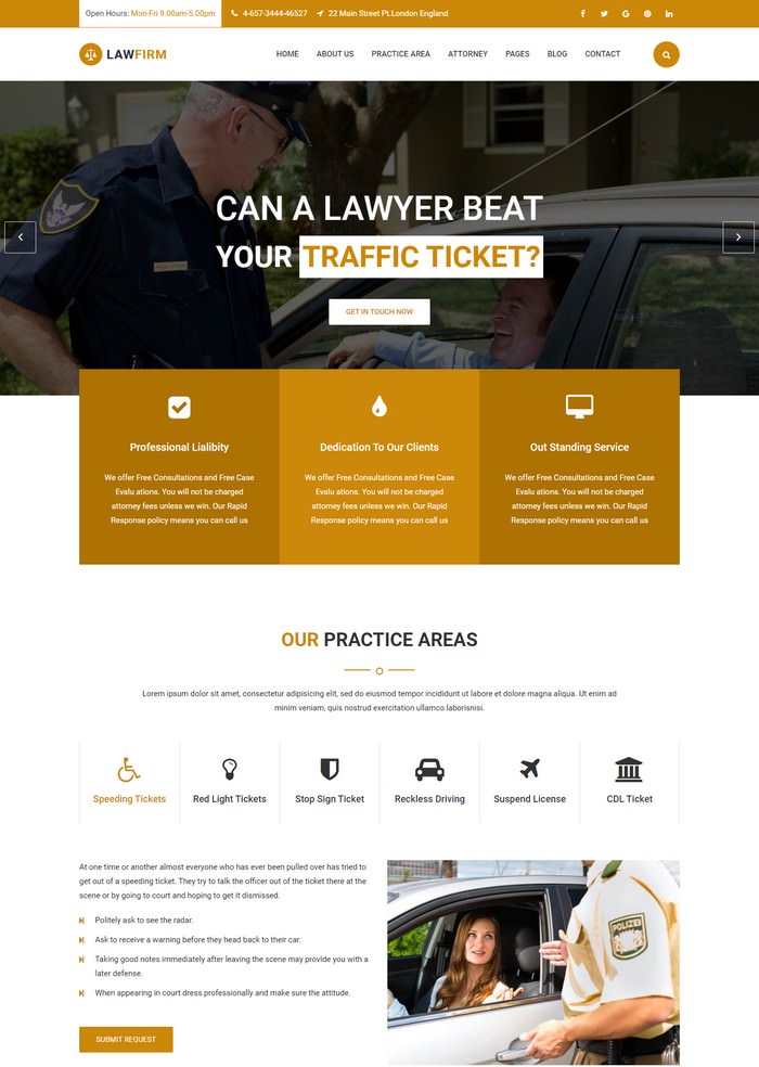 Law Firm - Lawyer, Law Office, Injury Law, Defense Law, Insurance Law html5 template
