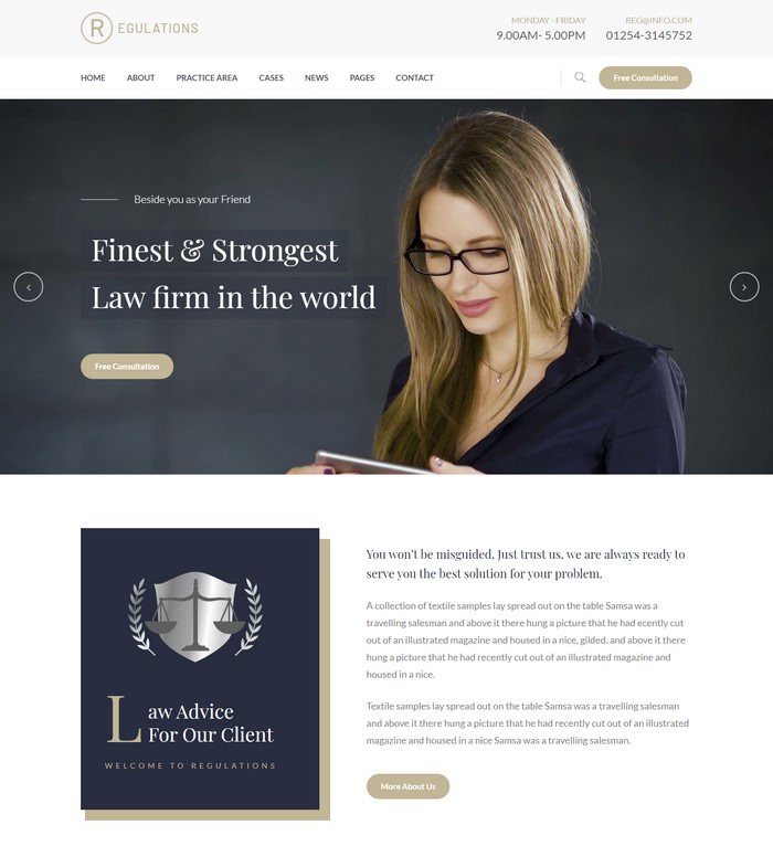Regulations – Lawyers Attorneys and Law Firm HTML Template