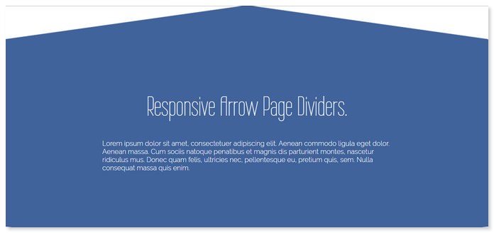 Responsive Arrow Page Dividers (using CSS gradients)