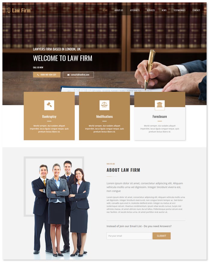 Responsive Law Firm Website Template