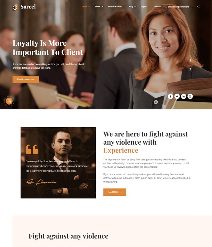Sareel – Lawyer and Attorney HTML Template