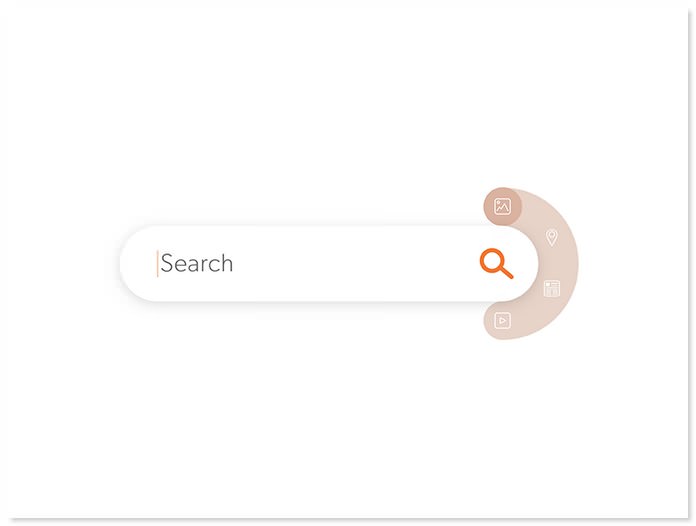 Search Bar with Pop-up Types