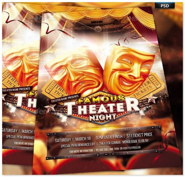 10+ Best Theater Flyer Templates 2018 - Templatefor