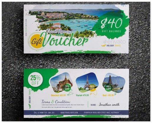 travel agent voucher in front office