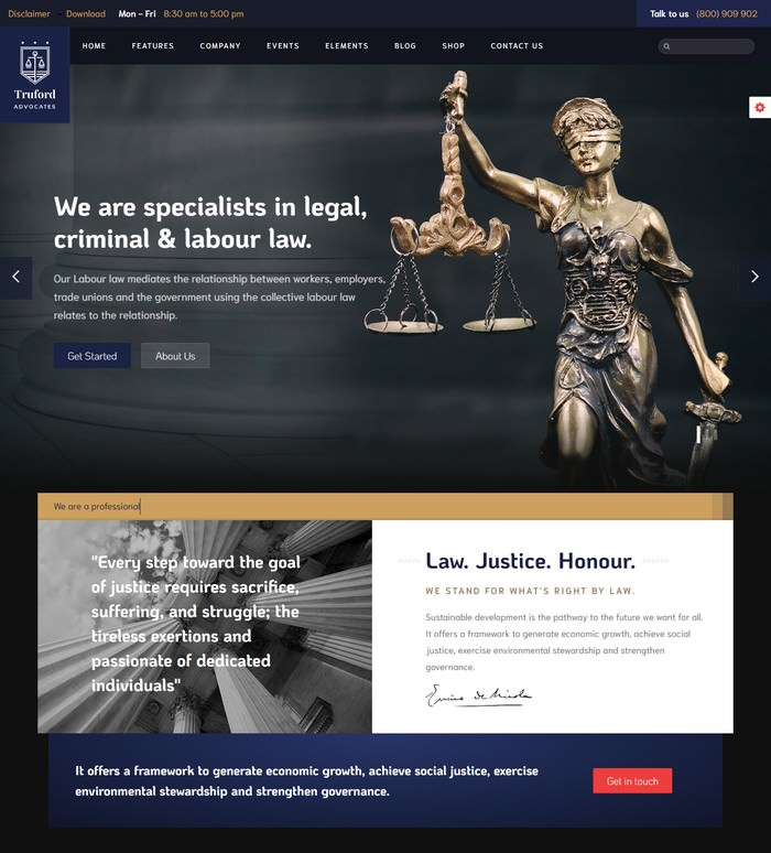 Truford - Lawyer, Law Firm, Attorney Business HTML Template