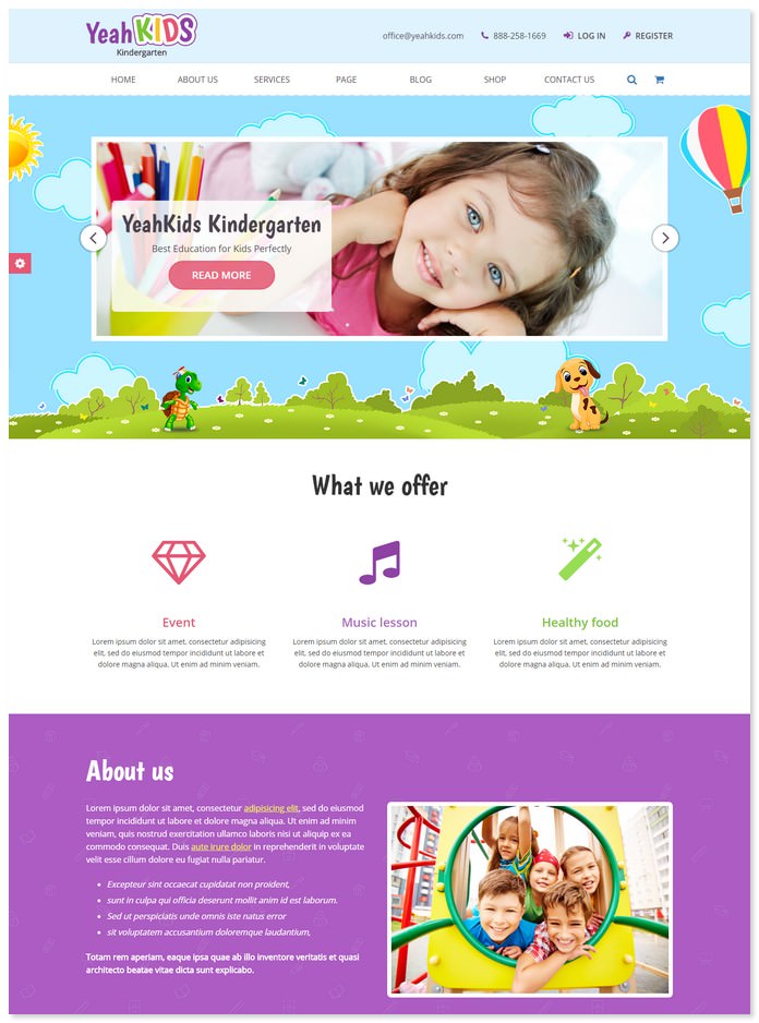 20+ Best Kindergarten Website Templates 2018 - Templatefor