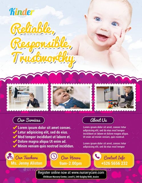 25+ Best Daycare Flyer Templates 2020 - Templatefor