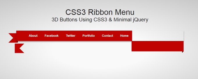 CSS3 Ribbon Menu 