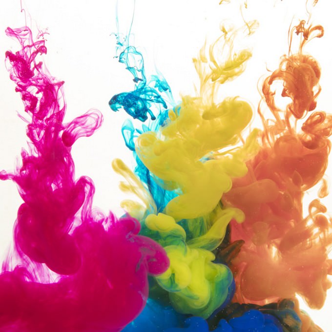Colorful Paints Diffusing in Water