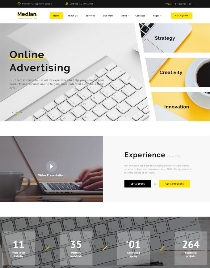 Median - Advertising Agency HTML5 Website Template