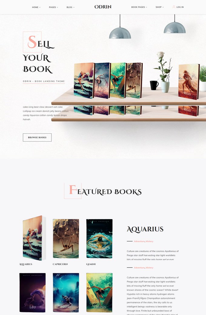 Odrin - Book Selling WordPress Theme for Writers and Authors