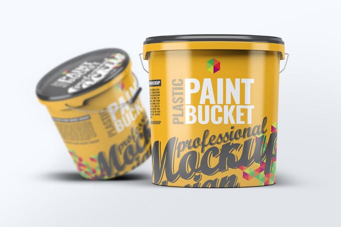  Plastic Paint Bucket Mock-Up