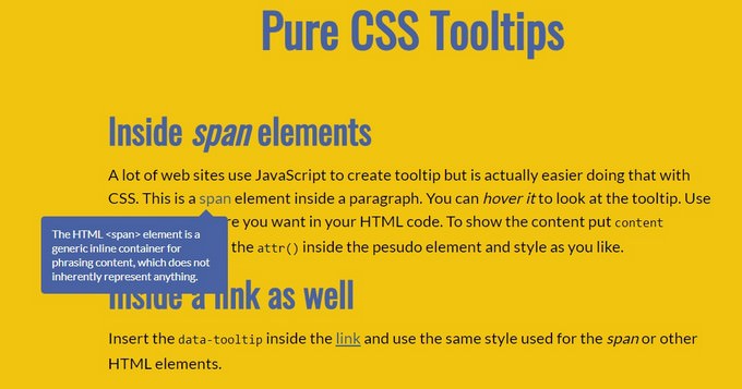 Pure CSS Tooltips